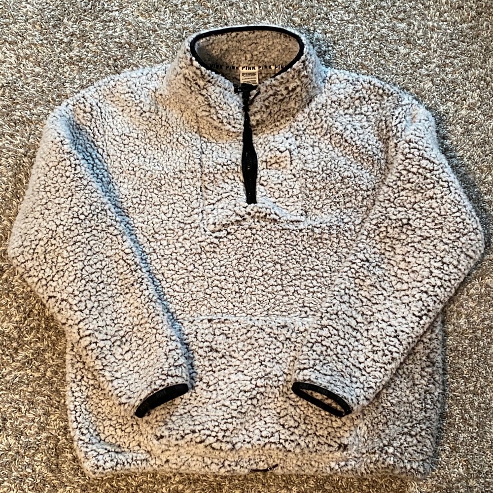 VS Pink half zip fleece pullover